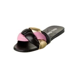 MIU MIU calzature donna slip on woven slide sandals